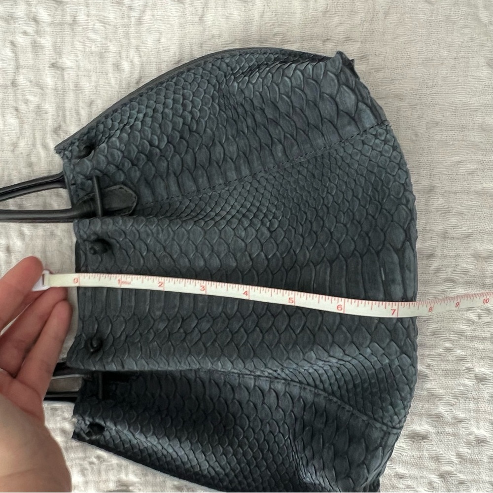 B. MAY Python Snake Leather Mini Bag One Size Dar… - image 10